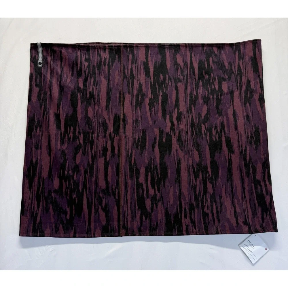 Lululemon Vinyasa Scarf Women OS Purple Black Ikat Stripe Cold Weather Cozy Soft